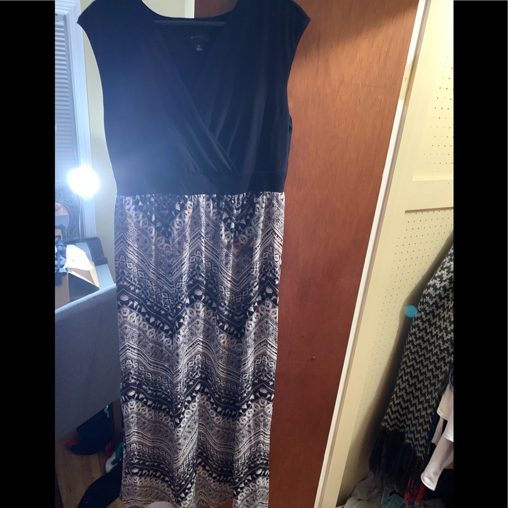 DRESS MAXI 14 OBO BLUE & WHITE